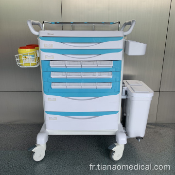 Chariot pratique de médecine d&#39;ABS en acier d&#39;hôpital